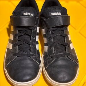 Adidas Black Sneakers with White Stripes